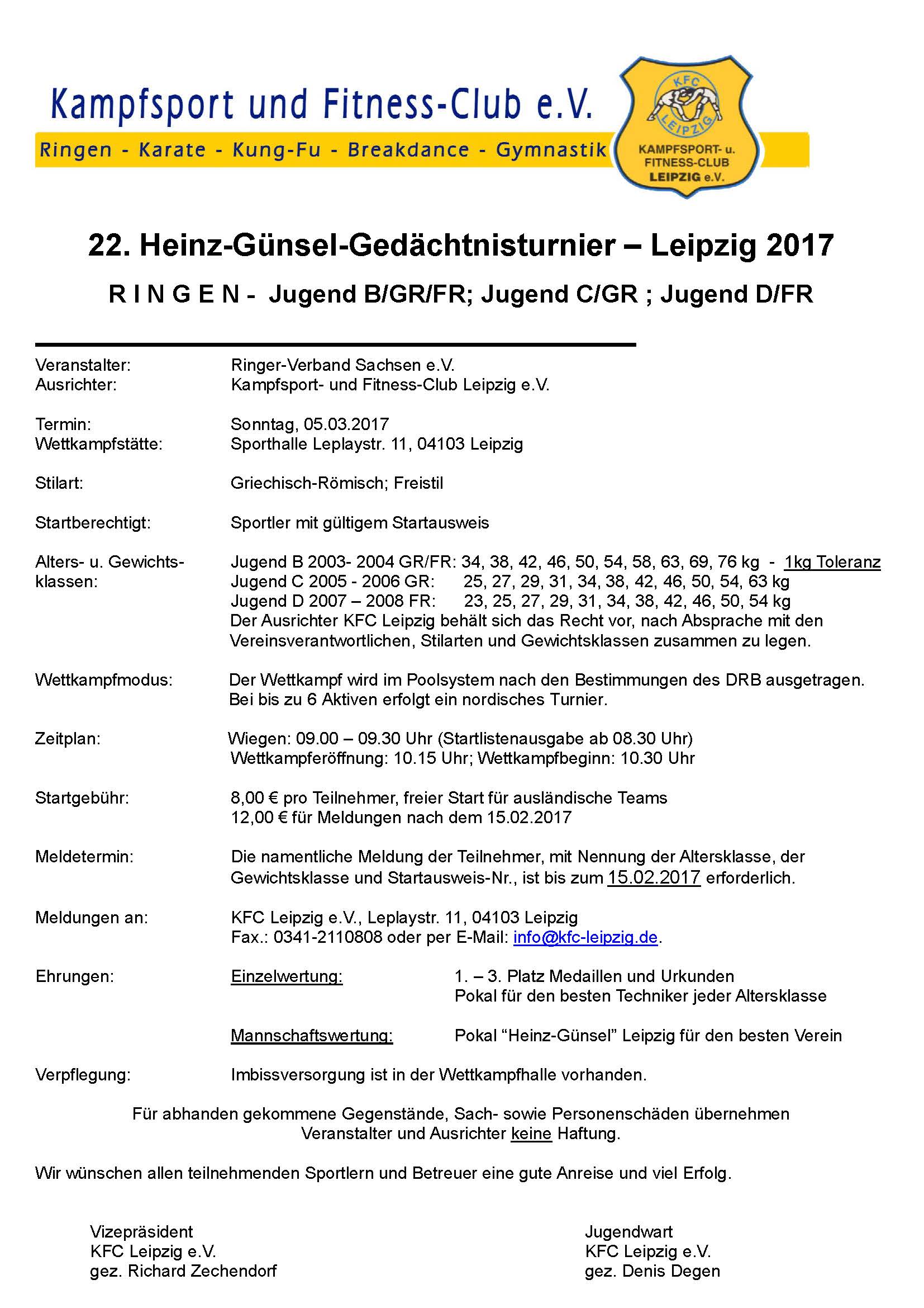22. Heinz-Günsel-Gedächtnisturnier Leipzig